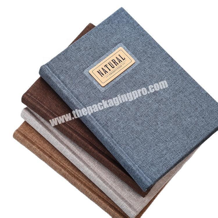 Top Quality Fashion Design Linen Fabric Notebook Custom Printed Student Travel Journal Eco Friendly A5  Hardcover Office Diary