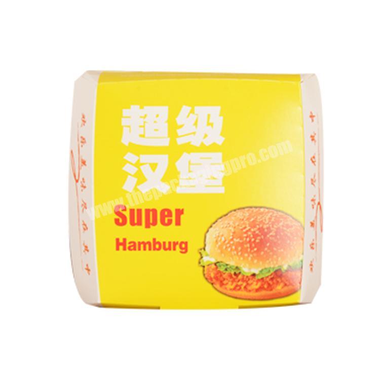 top quality low price Kraft art paper recyclable food hamburger packaging box chinese manufacturer