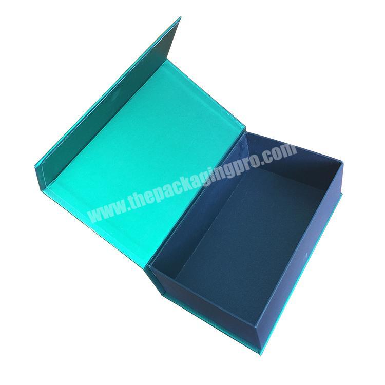 Top quality luxury green laser flip top cardboard magnetic gift box packaging with lid