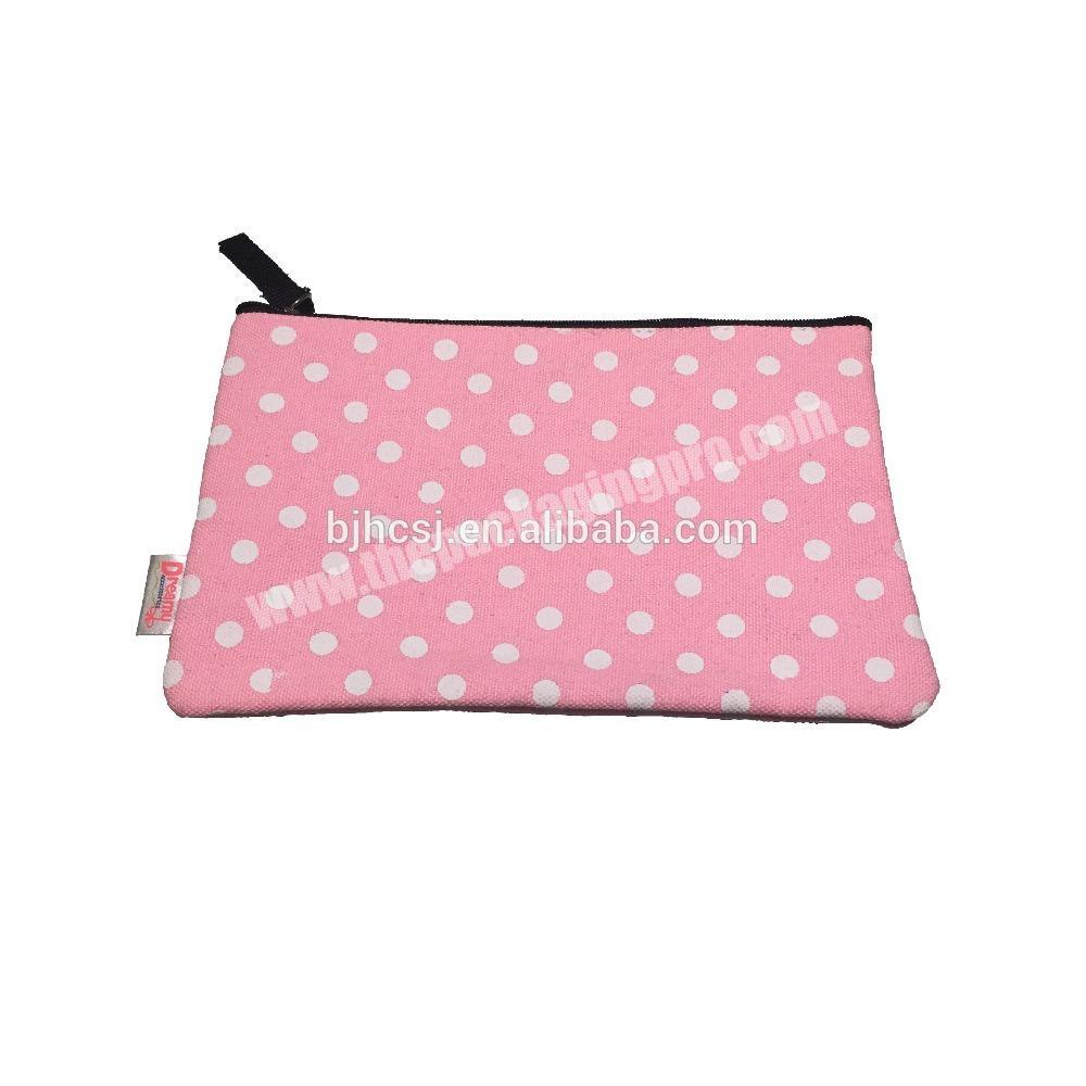 Factory Top Quality pink Cosmetic Packaging Cotton Canvas Bag with Logo Printing
