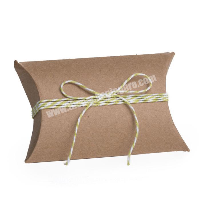 Top quality recycled kraft paper pillow boxes custom design logo