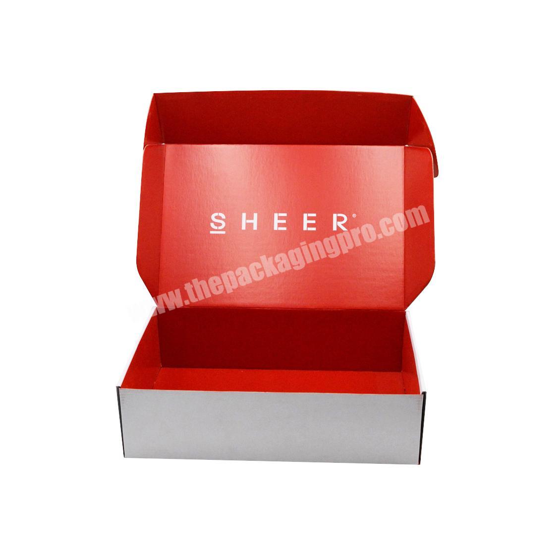 Top sale custom size logo recyclable foldable shipping corrugated packaging gift box for clothes coat shirt skirt shoe
