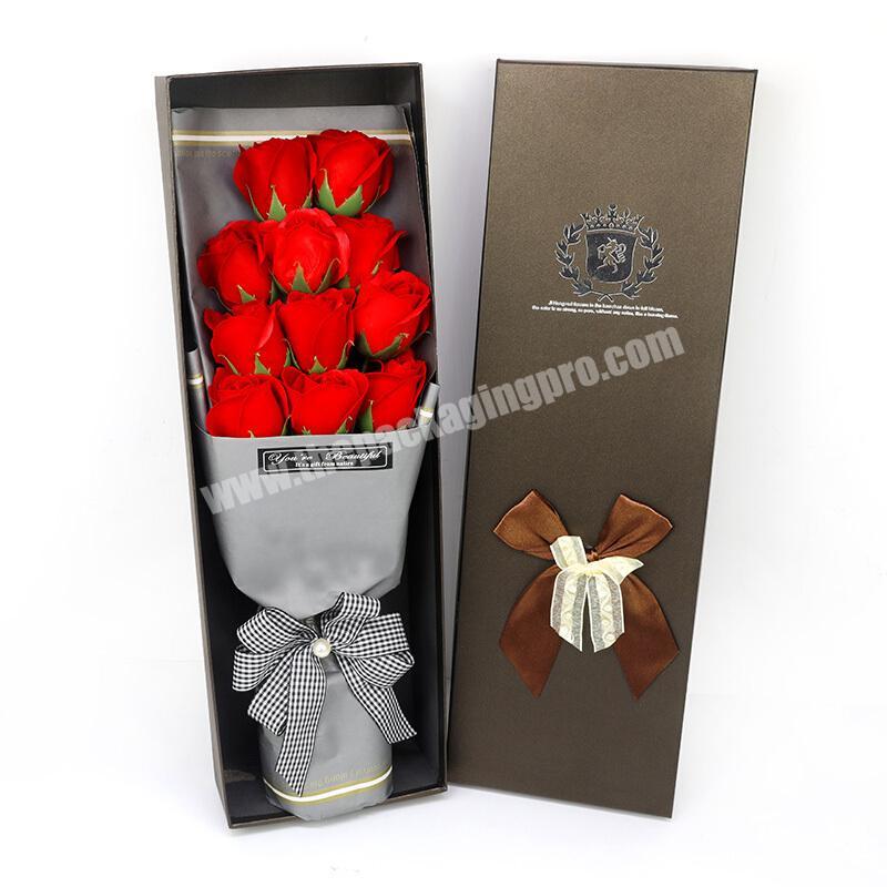 Top Sale Luxury Rigid Rectangle 70CM Valentine Wedding Preserved Flowers Rose Gift Packing Box with Lid