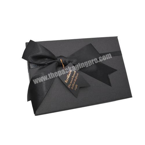 Top sales  Custom Jewelry Box Black Luxurious Gift Box Jewelry Packaging for Ring Bracelet Necklace Fancy Gift Box with Bow