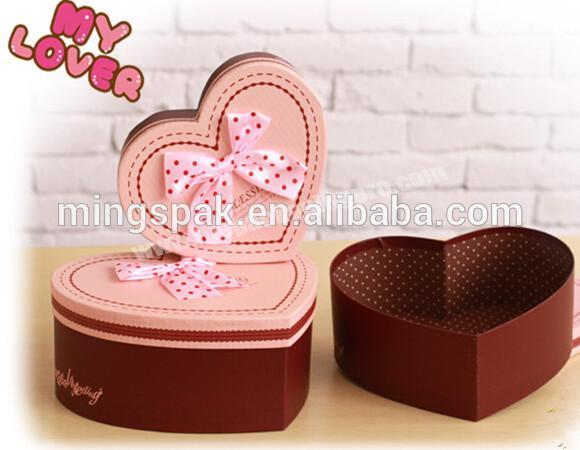 Top seller heart-shaped printing packaging gift box for chocolate