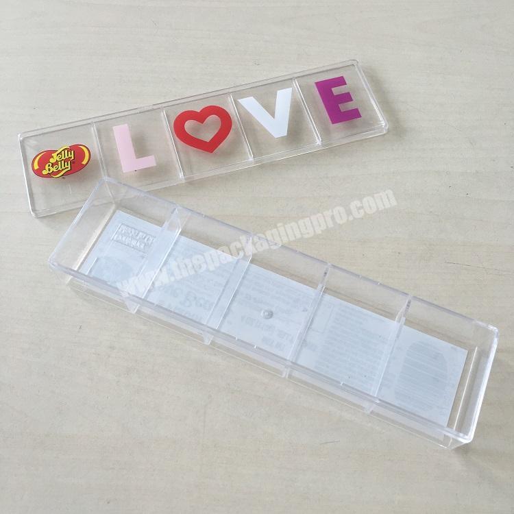 transparent acrylic box for candy with label customized