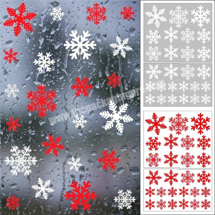 Transparent Custom Removable Christmas DecorationsVindow Snow Shape Gift Reusable Glass PVC Sticker