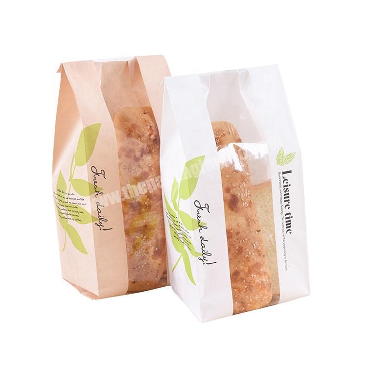 Transparent grease proof custom design packaging bread paper bag