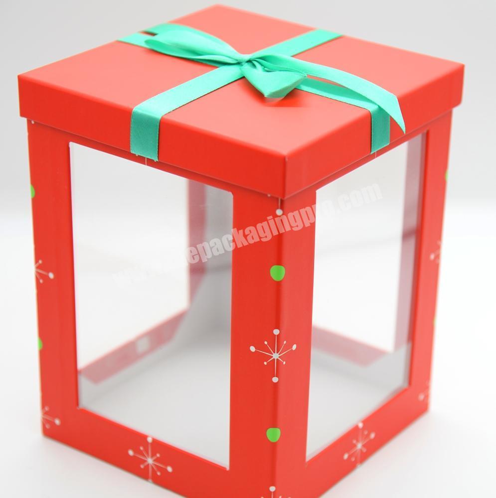 Transparent Paper Gift Packaging  Box With Ribbon