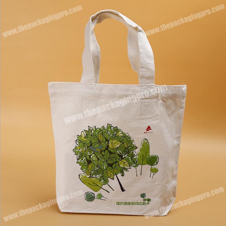 tree printed customized green cotton cloth bag with logo