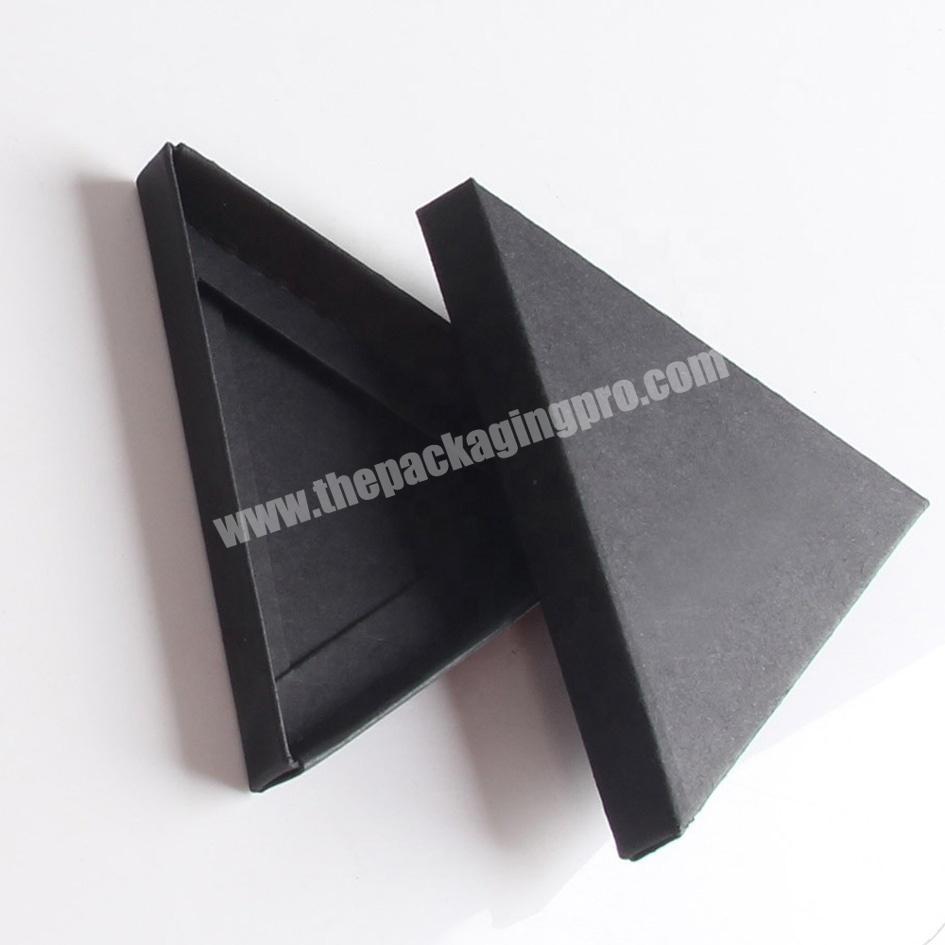 Triangle cardboard gift box black paper carton packed gift