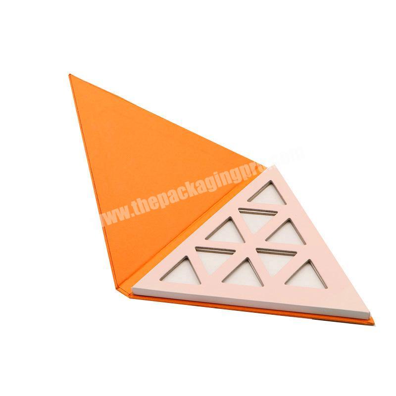 Triangle empty eyeshadow palette packing private label custom eyeshadow palette packaging for cosmetics