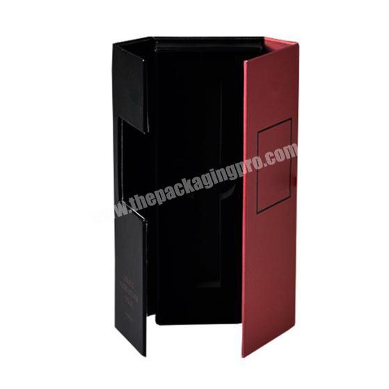 two doors opening black and red printing faragrance magnetic paper gift boxes