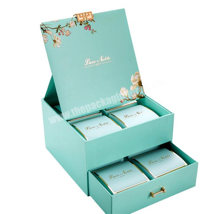 Two Floors Luxury Handmade Gift Packaging Box For Mooncake