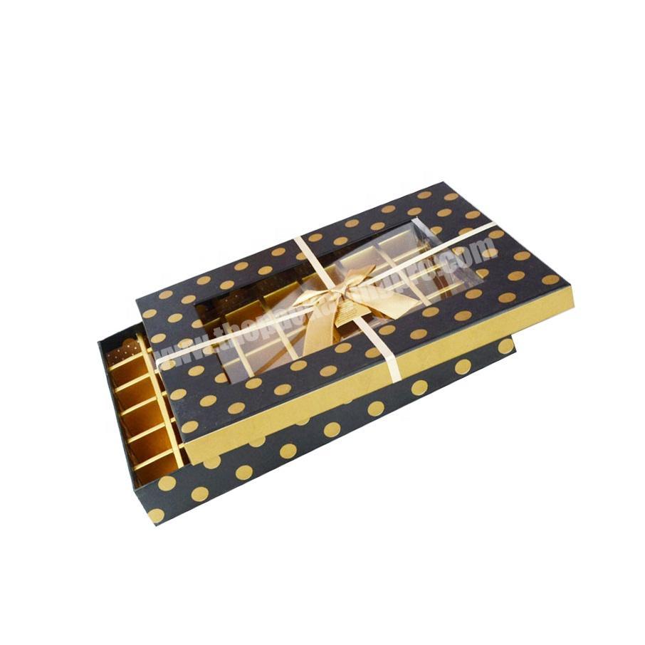 two pieces gold and black custom paper candy display storage packaging wedding box
