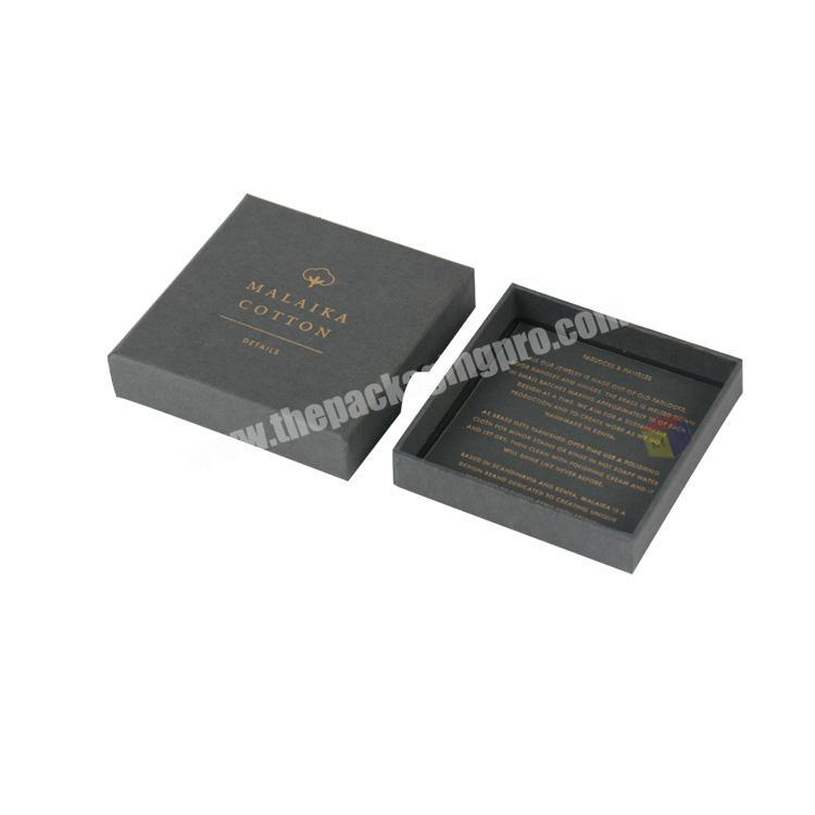 two pieces hard grey cardboard jewelry package box