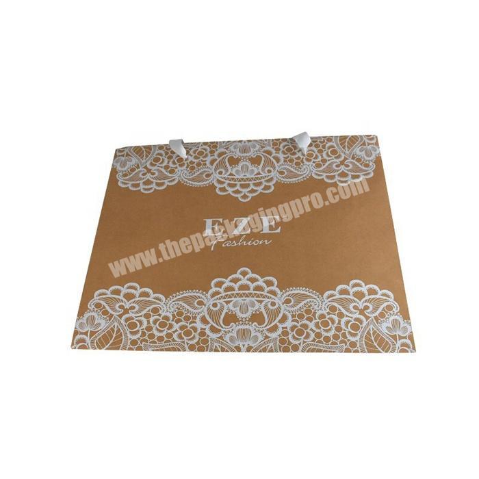 Unique cardboard paper shopping packaging bag with logo print