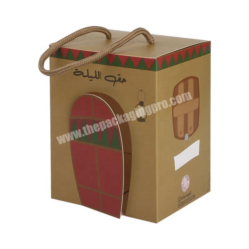 Unique creative packaging custom house shape paper cardboard box with handle
