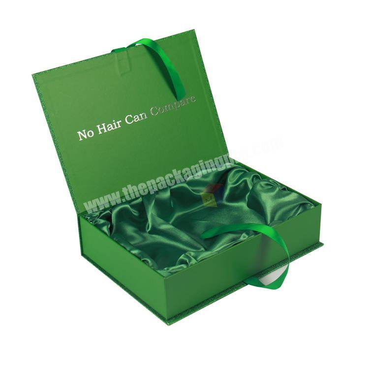 unique hair packaging boxes luxury with inside satin lining