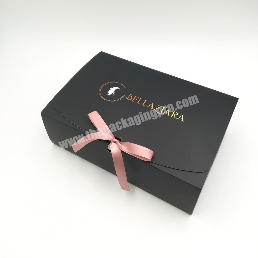 Unique luxury custom black extension paper cardboard Box Packaging for hair