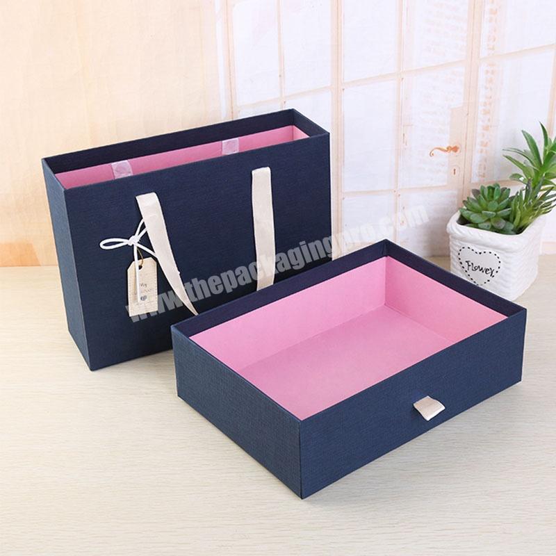 USA Hot Selling Item Gaodi Custom Size Exquisite Drawer Paperboard Gift Packaging Box Sliding Boxes With Handle