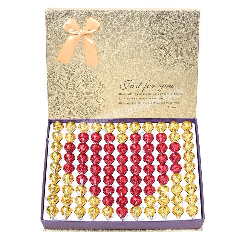 Valentine Day Luxury Silver Golden Shinny Rigid Cardboard Paper Gift Chocolate Box With Magnet Closure