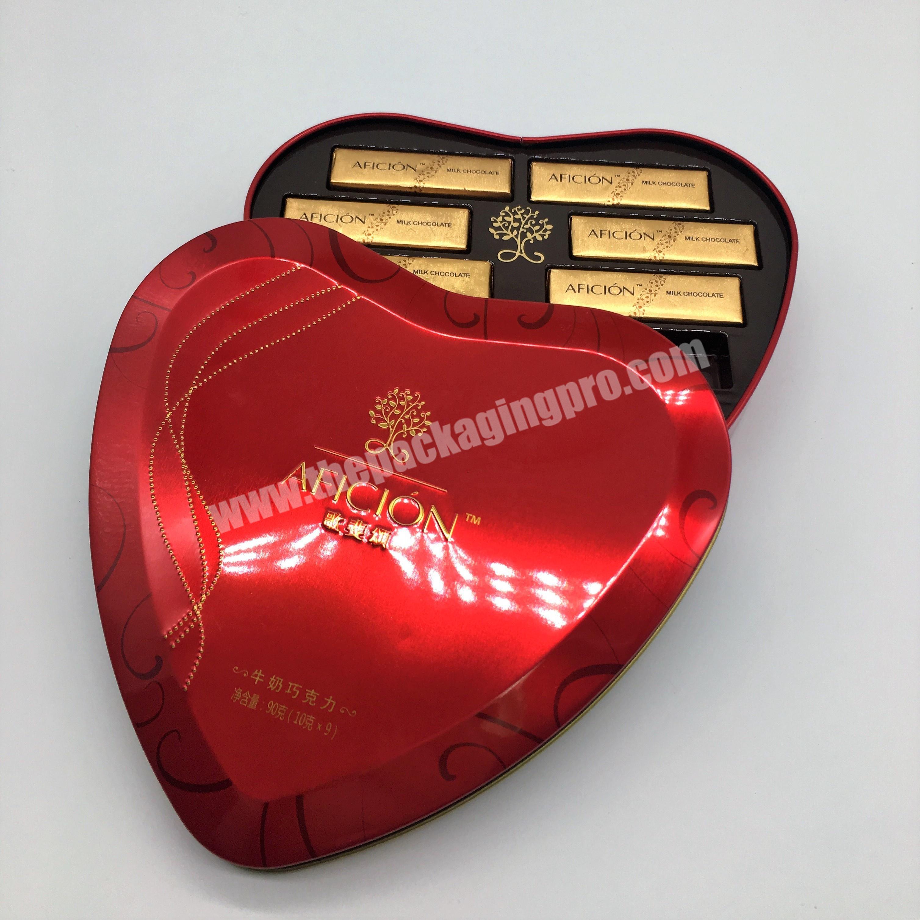 Valentine's Day heart shaped tin box small size