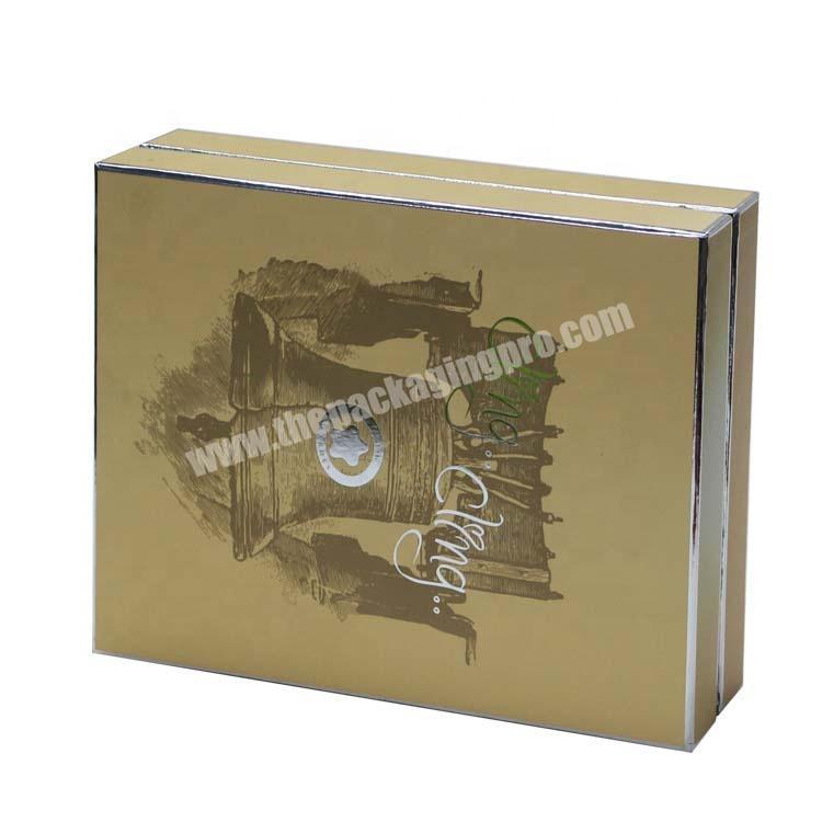 Valentines Day Luxury Gold Paper Cardboard Truffle 2 Piece Cosmetics Gift Box