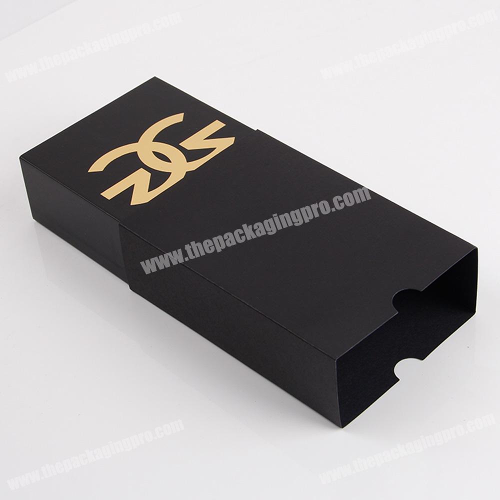 velvet foam insert matt black paper drawer box for jewelry packaging