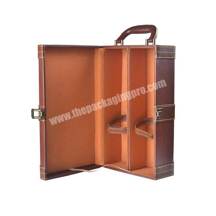 Vintage Portable Leather Wine Carry Case Wine Travel Case