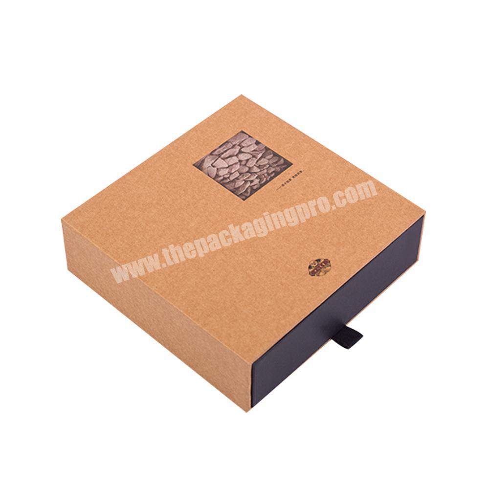 voenyo eco pull out black and brown draw box product kraft packaging custom logo