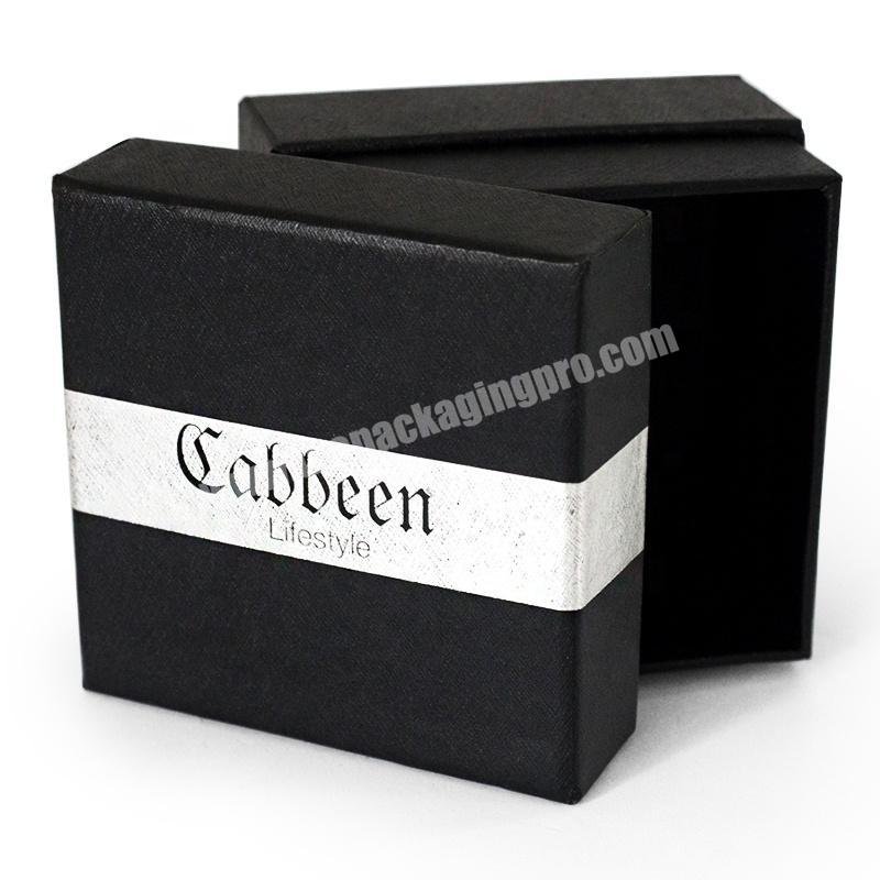 Watch luxury rectangle gift cardboard silver foil paper packaging box black