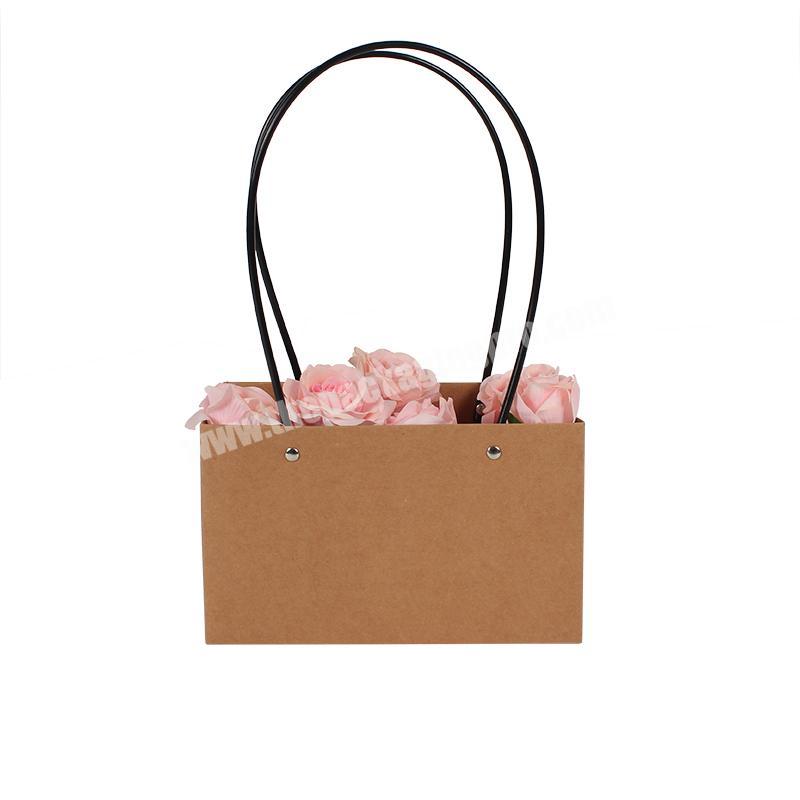 Waterproof flower carrier bag cardboardkraft paper bag