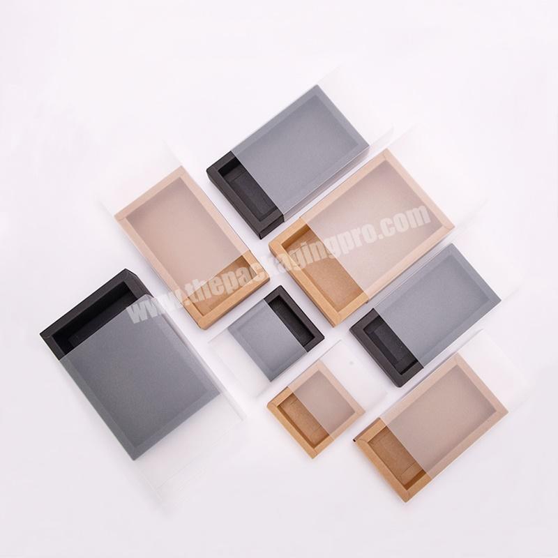 Wedding Cookie Candy Cake Kraft Paper Box With Transparent PVC Window Carton Packaging Box