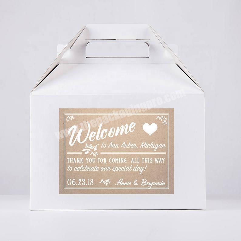 Wedding Favor Stickers  Gable Guest Box  Welcome Gift Box