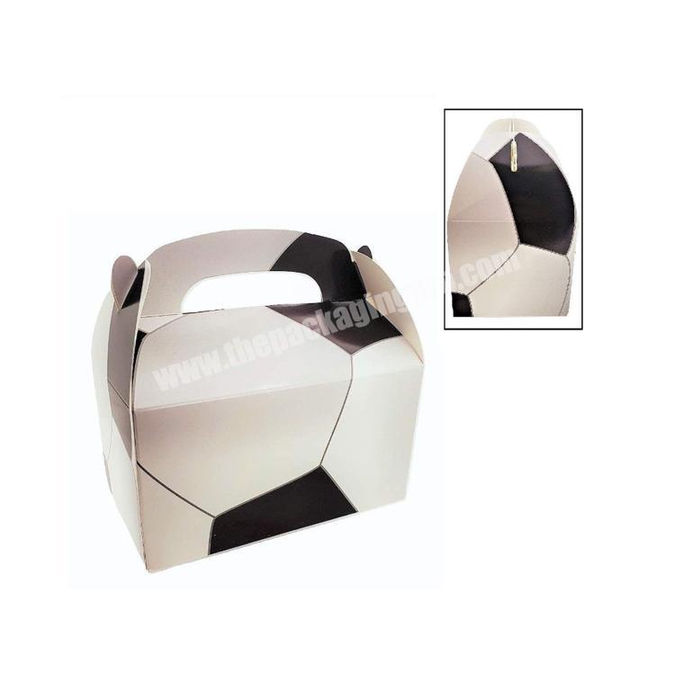 White and Black Soccer Ball food paper box packaging Goody Favor Birthday Party Box