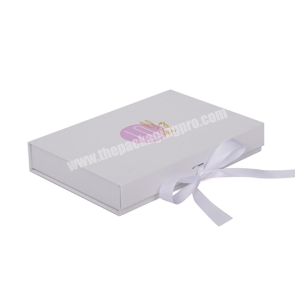 White Cardboard Paper Packaging Small Jewellery Gift Box Packaging Boxes With Ribbon Black And White