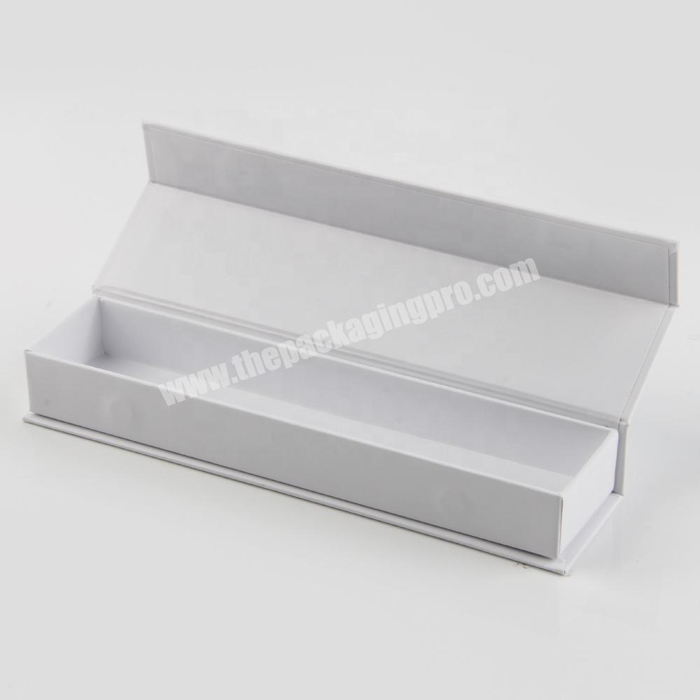 white clamshell magnetic gift paper pen custom box packaging