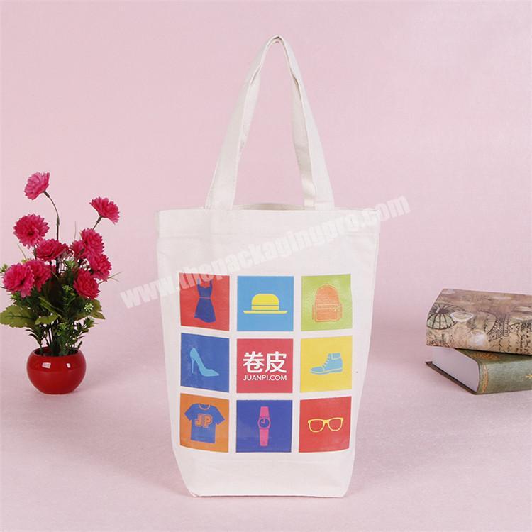 White cotton canvas cloth bag with handle