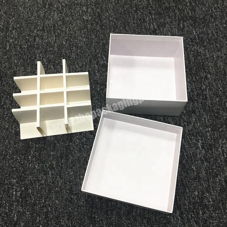 white custom logo chocolate packaging box with dividers candy box
