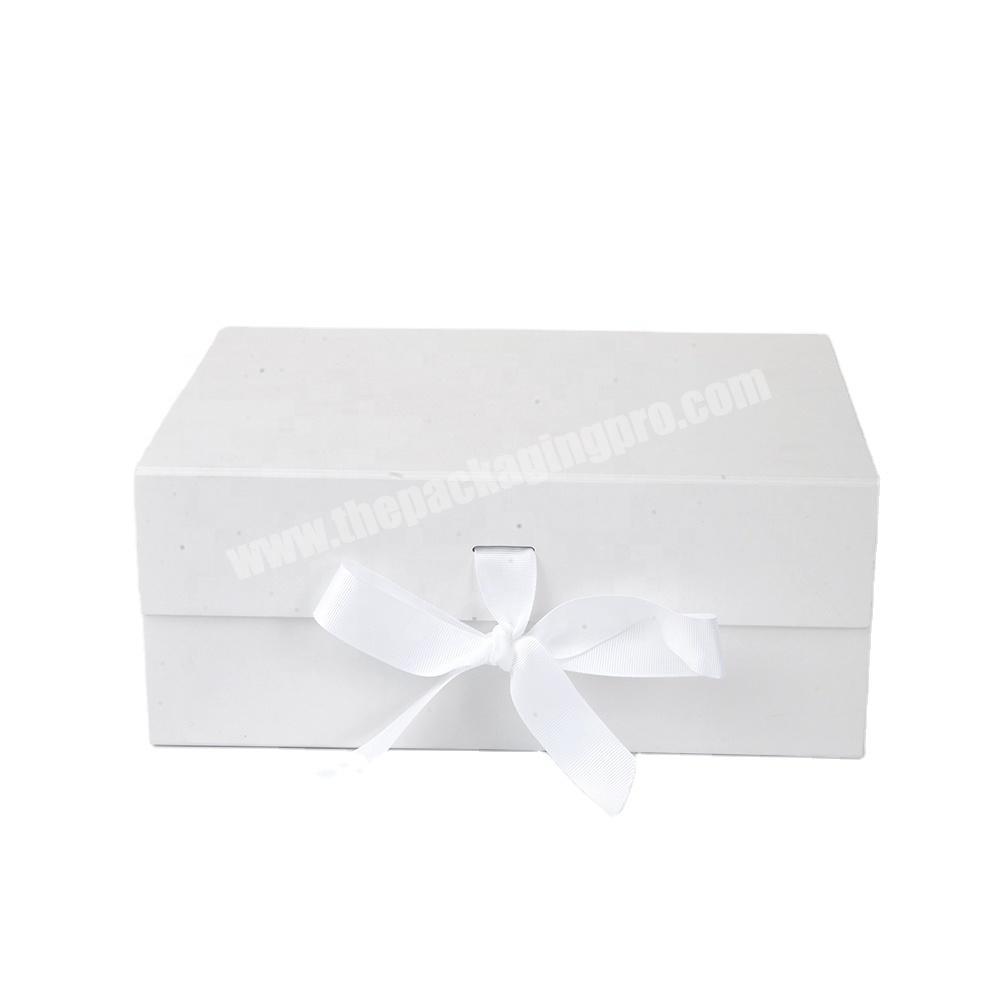 White Custom Logo Print Luxury Flat Flap Foldable Cardboard Folding Magnetic Gift Rigid Paper Packaging Box