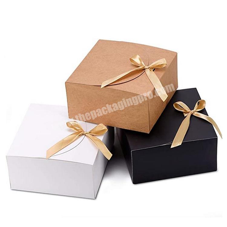 White Gift Boxes with Lids Kraft Paper Gift Wrap Boxes for Gifts Bridesmaids Chocolate Cupcake