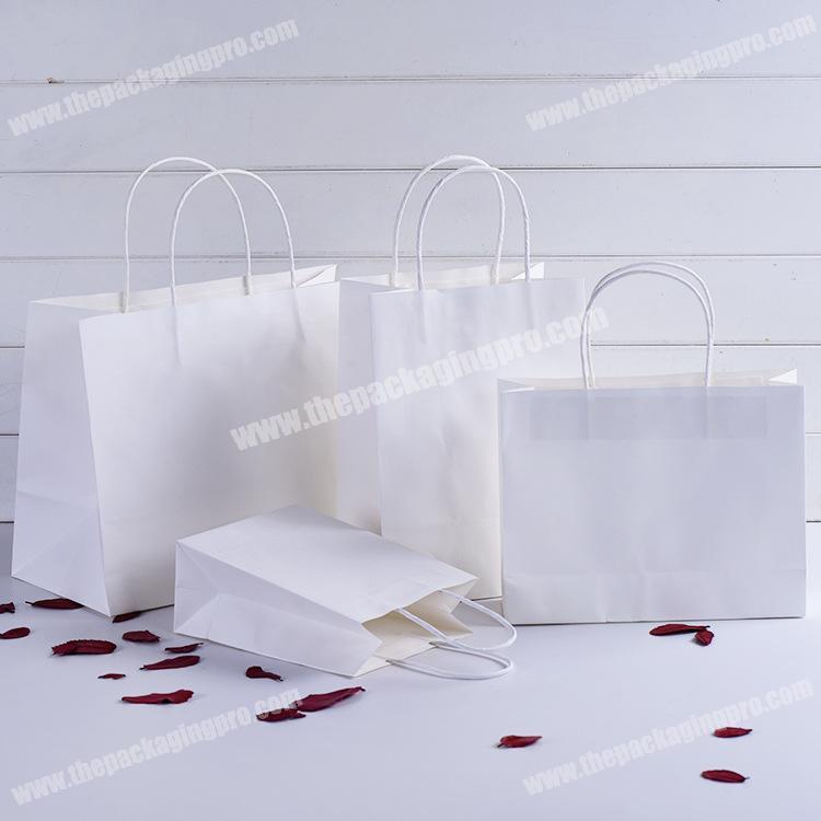 White Kraft Paper Bags, Shopping, Retail, Party, Gift Bags, 100% Recyclable Paper