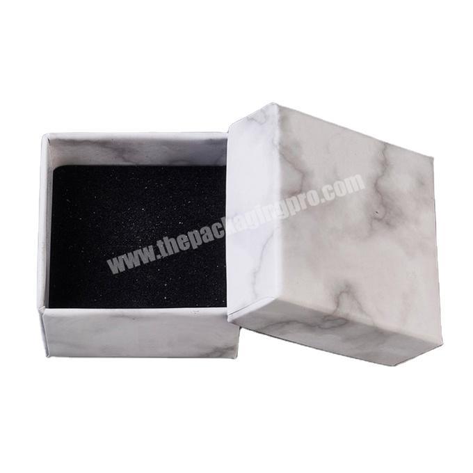 White Marble Paper Cardboard Boxes Storage Display Carrying Box For Necklaces Jewelry
