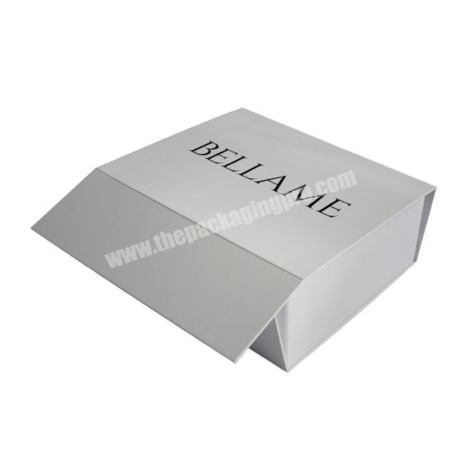 White Rigid Cardboard Packaging Magnetic Closure Shoe Boxes High End Collapsable Flat Packed Magnetic Paper Gift Box