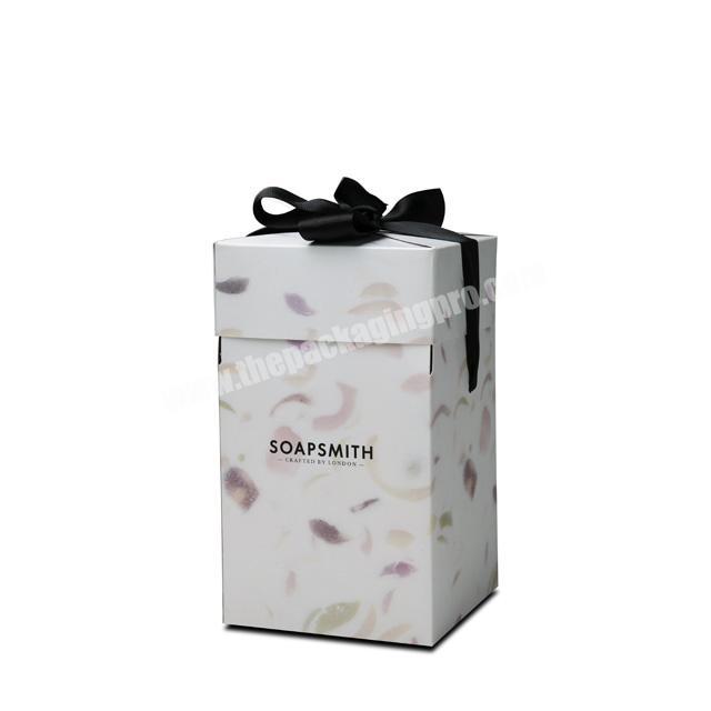 White Unique Luxury Folding Soap Box With Ribbon