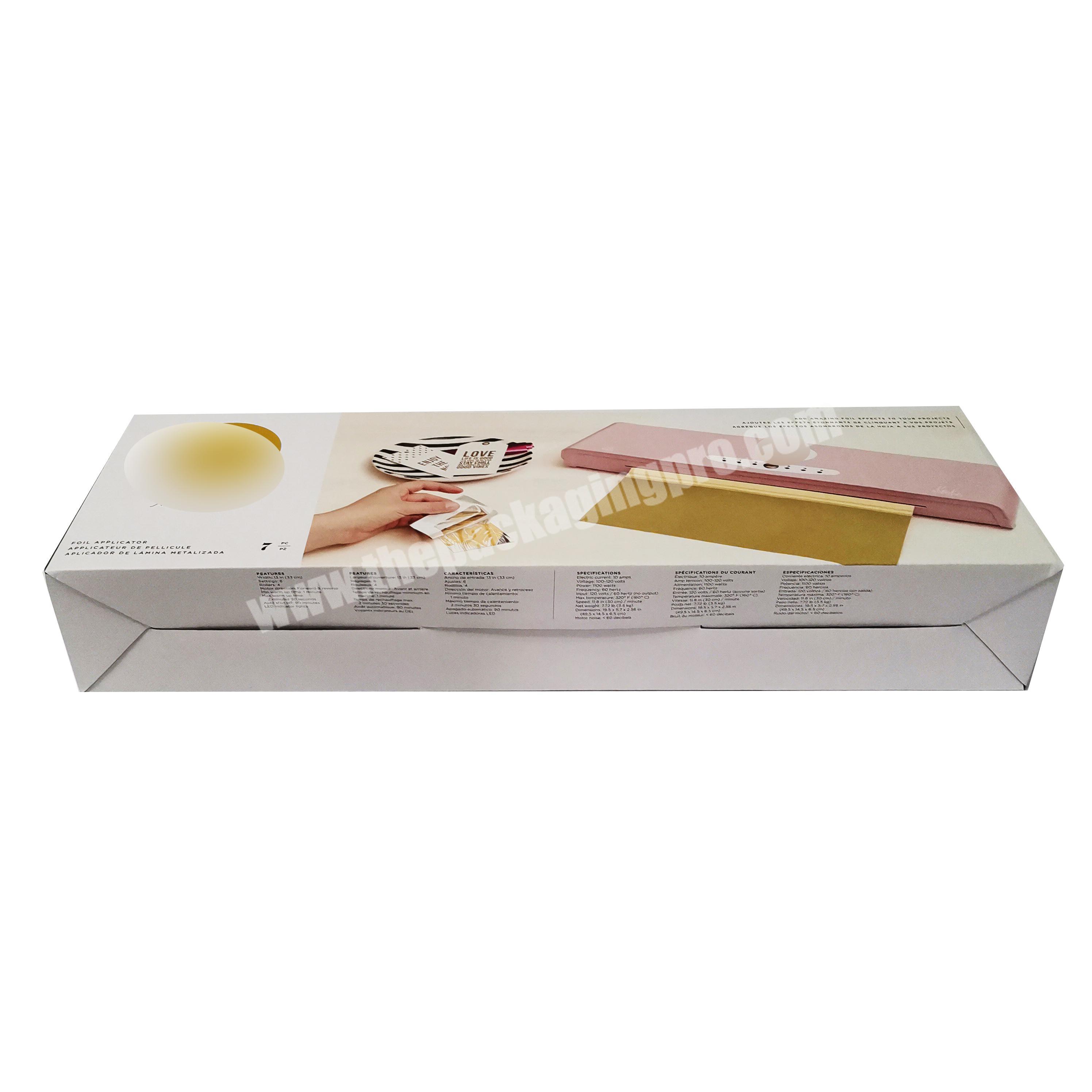 White wholesale large gloss gift gold stamping long corrugate carton mailing box boxes