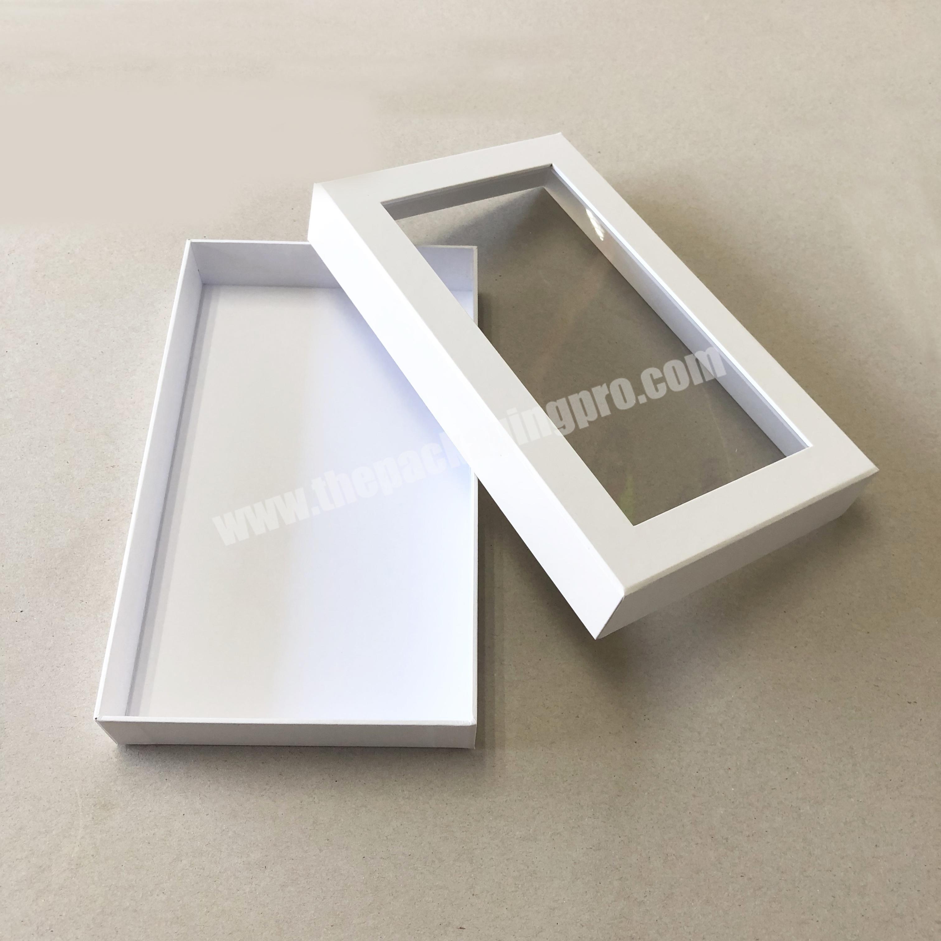 white with pvc window see through paper gift box high quality