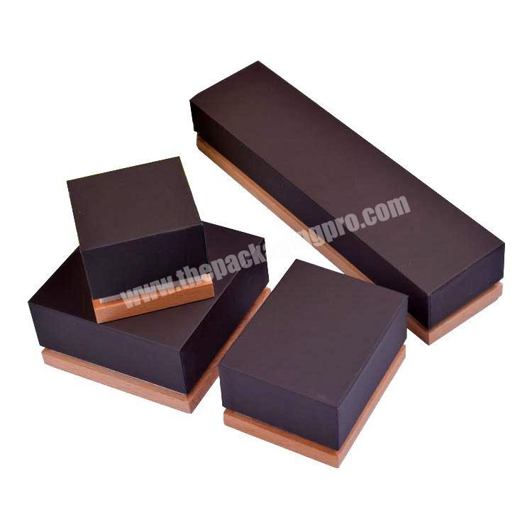 Whole Sale High Quality Wooden Color Paper Jewelry Orgainzer Box for Ring Earring