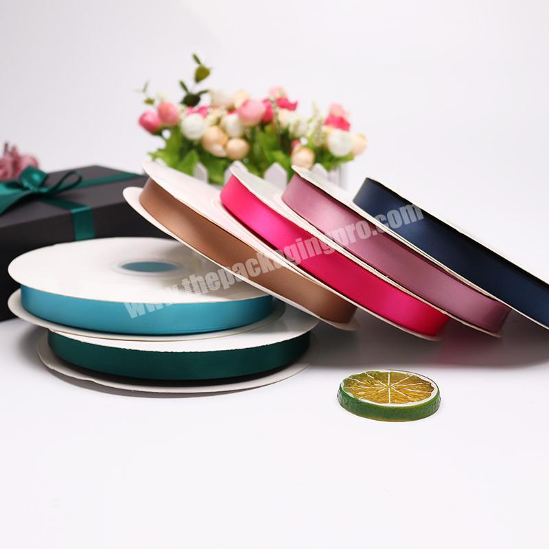 Wholesale 2cm Custom Color Ribbons Solid Colorful Satin Polyester Ribbon Gift Decoration Ribbon